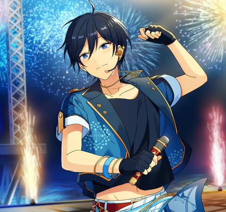 Hokuto Hidaka from Ensemble Stars, in his Bloomed Comrade's Guidance Card